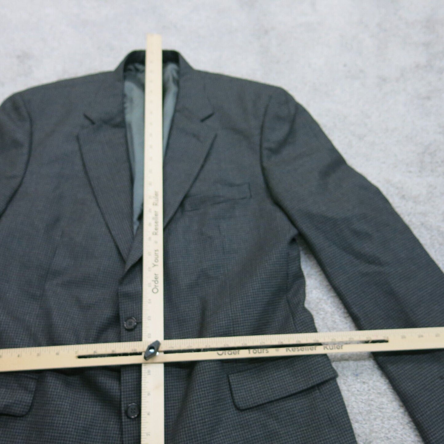 Brooks Mens Blazer Coat Single Breasted Pockets Long Sleeve Black Size 46