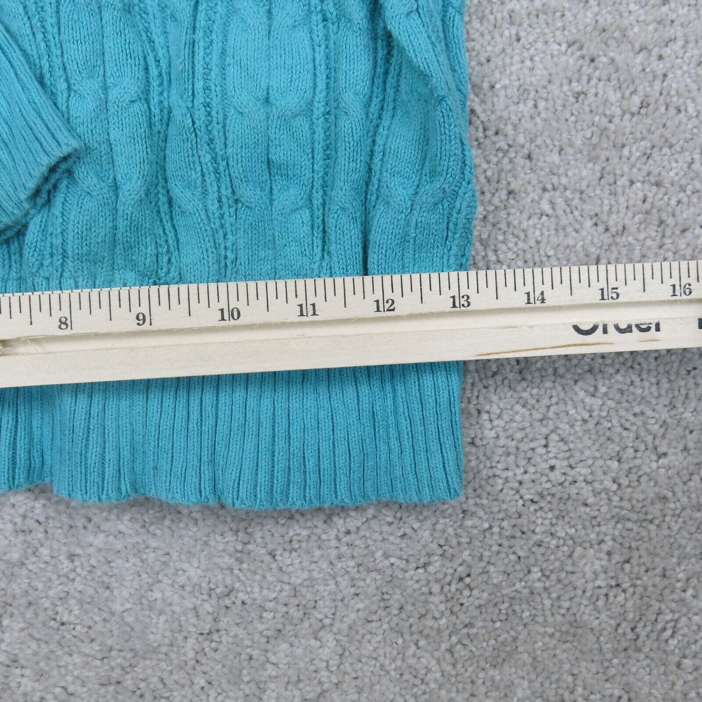 ST Johns Bay Womens Pullover Sweater Crew Neck Long Sleeves Aqua Blue Size Large