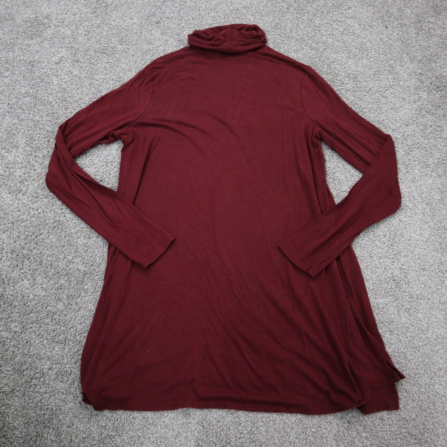 Mossimo Womens Tunic Blouse Top Turtleneck Long Sleeve Solid Red Size Small
