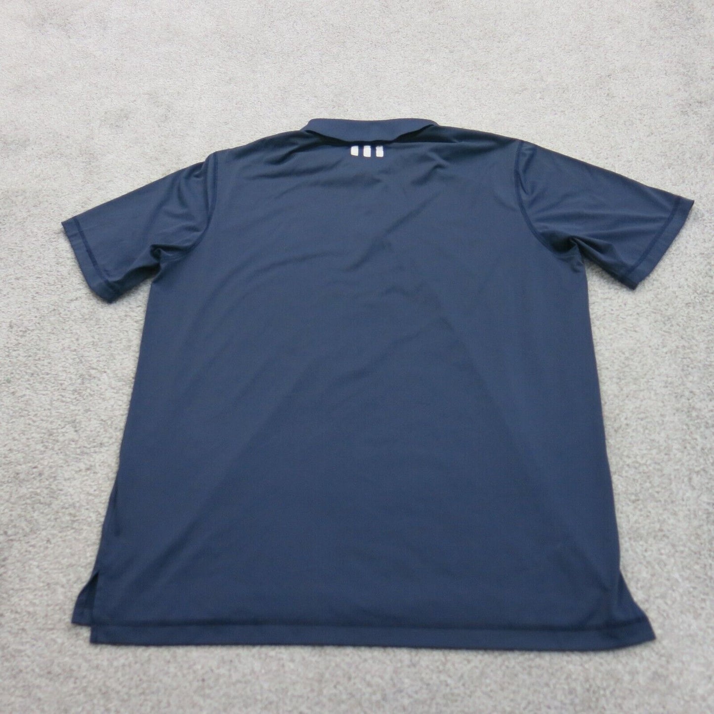 Adidas Mens Polo Shirt Short Sleeves Pure Motion Logo Solid Blue Size Large