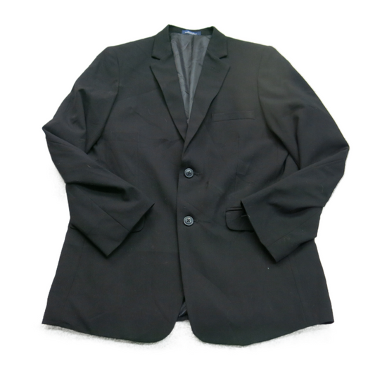 Chaps Mens Blazer Coat Single Breasted Pockets Long Sleeve Black Size 18 Reg