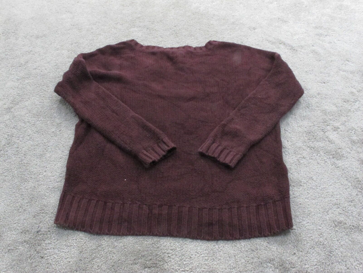 American Eagle Womens Pullover Sweater Long Sleeves Crew Neck Maroon SZ X Small