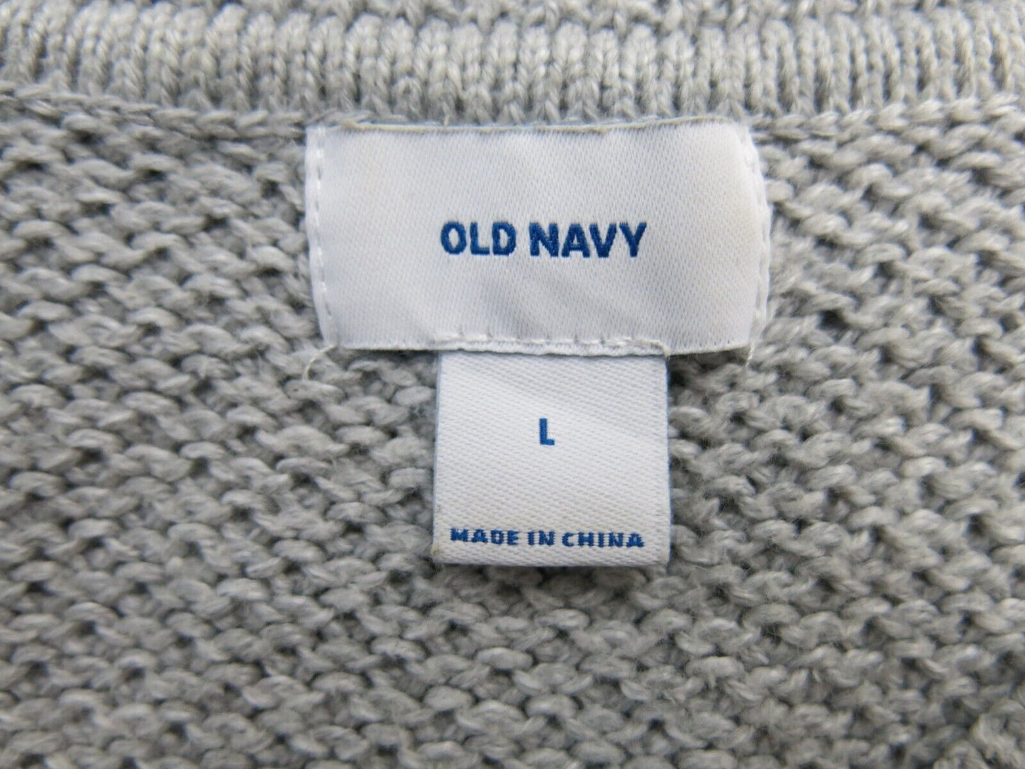 Old Navy Womens Pullover Sweater Knitted Crew Neck Long Sleeves Gray Size Large