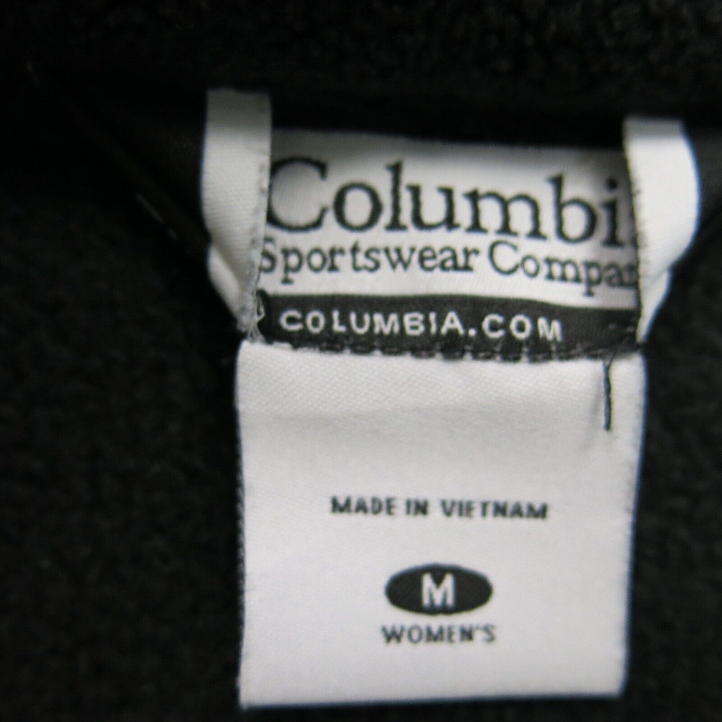 Columbia Womens Fleece Jacket Full Zip Long Sleeves Mock Neck Black Size Medium
