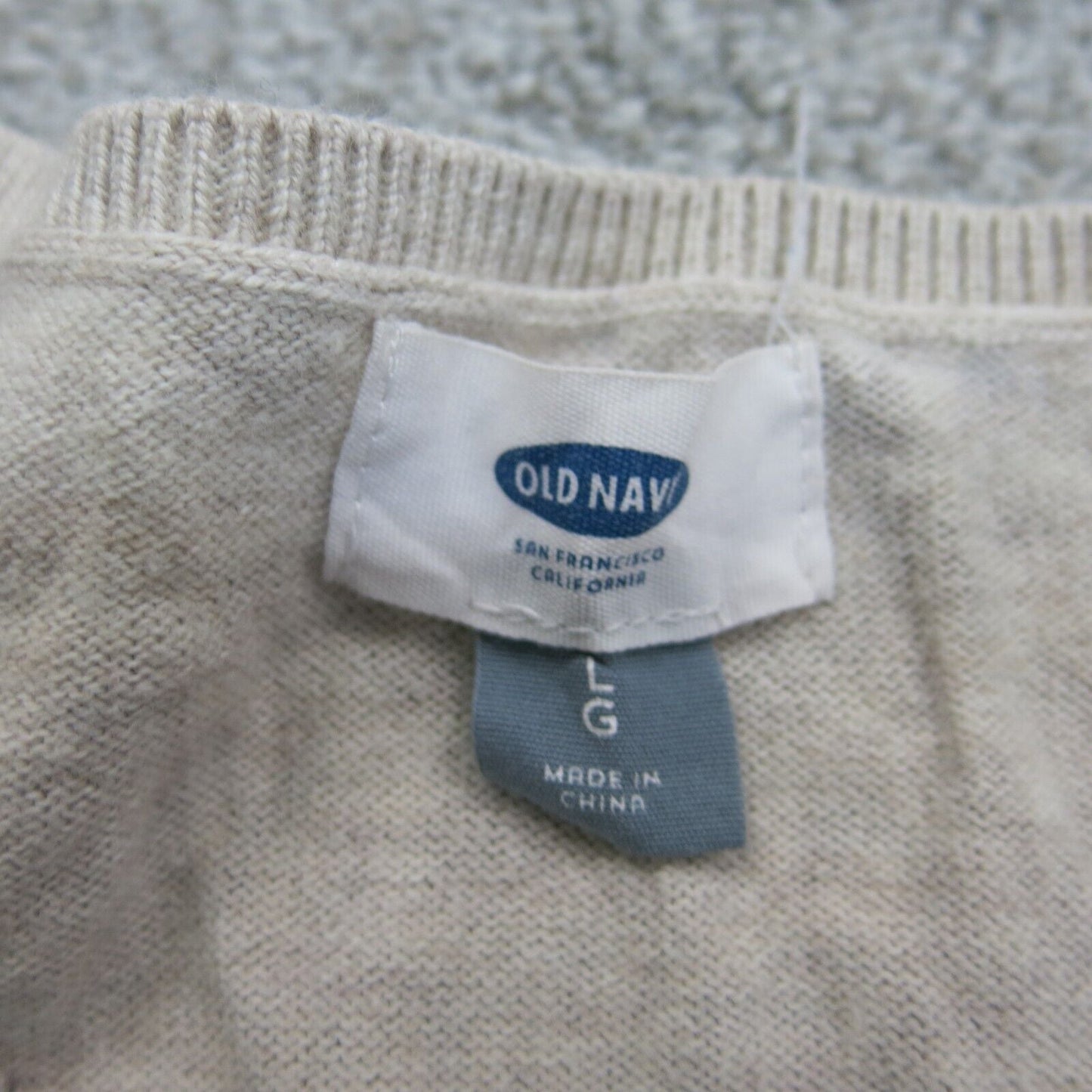 Old Navy Womens Pullover Sweater Leaf Print Long Sleeves Round Neck Gray Size L