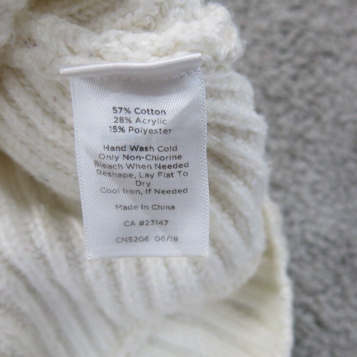 Talbots Womens Pullover Sweater Knitted Turtleneck Long Sleeves White SZ X Large