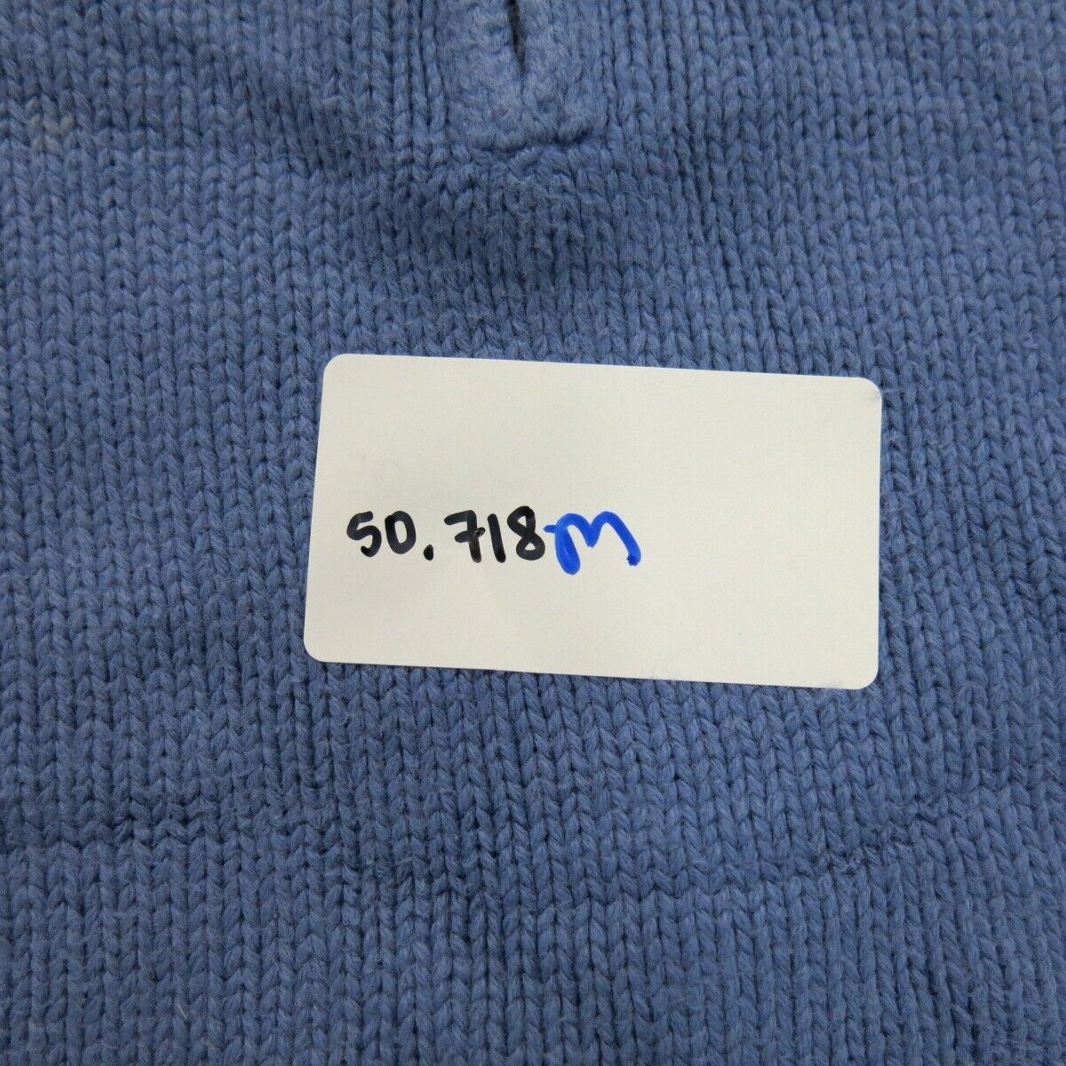 L.L. Bean Mens Pullover Sweater Knitted Mock Neck Long Sleeves 1/4 Zip Blue SZ L