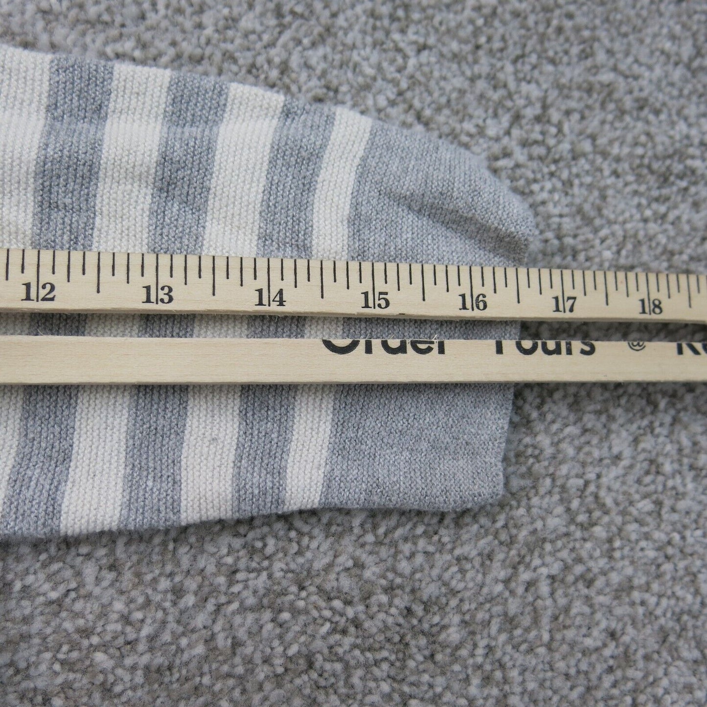 Talbots Womens Pullover Striped Sweater Long Sleeves Crew Neck Gray Ivory Sz Mp