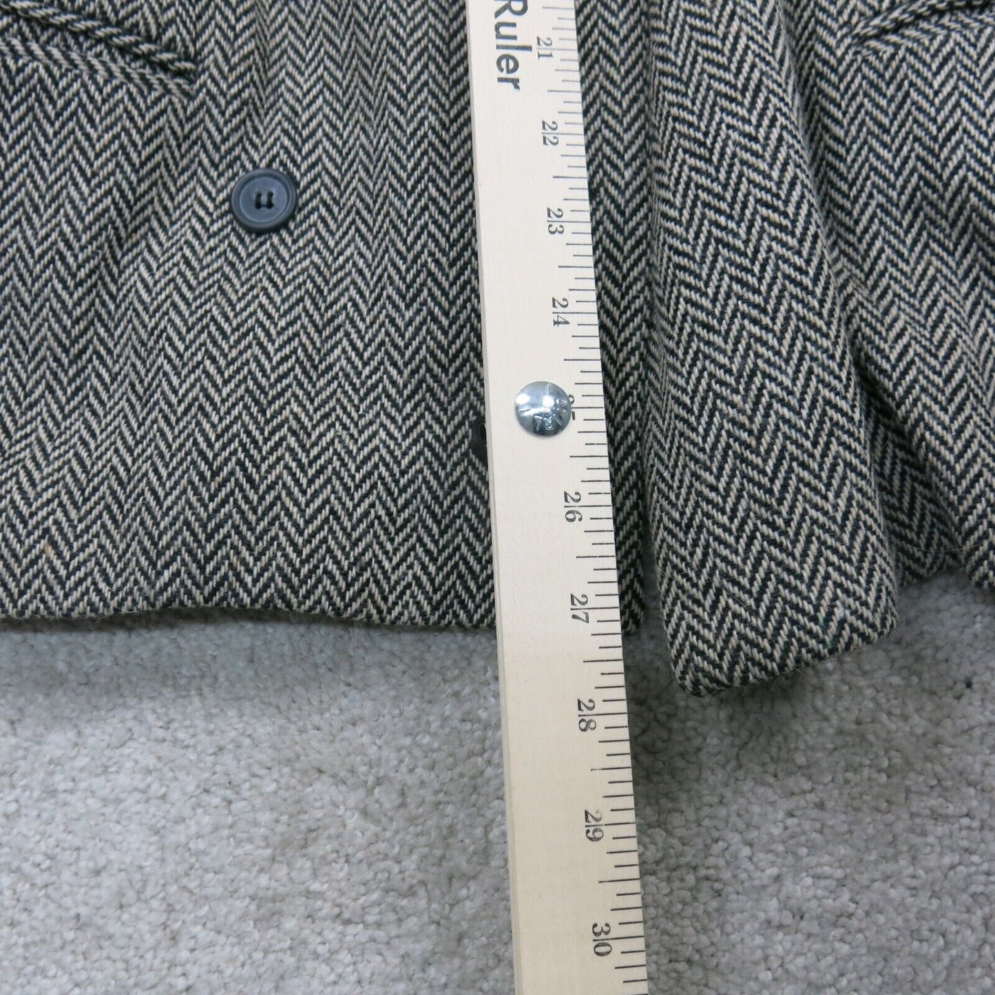 Ann Taylor Women Tweed Pea Coat Double Breasted Long Sleeves Pockets Gray Size 6