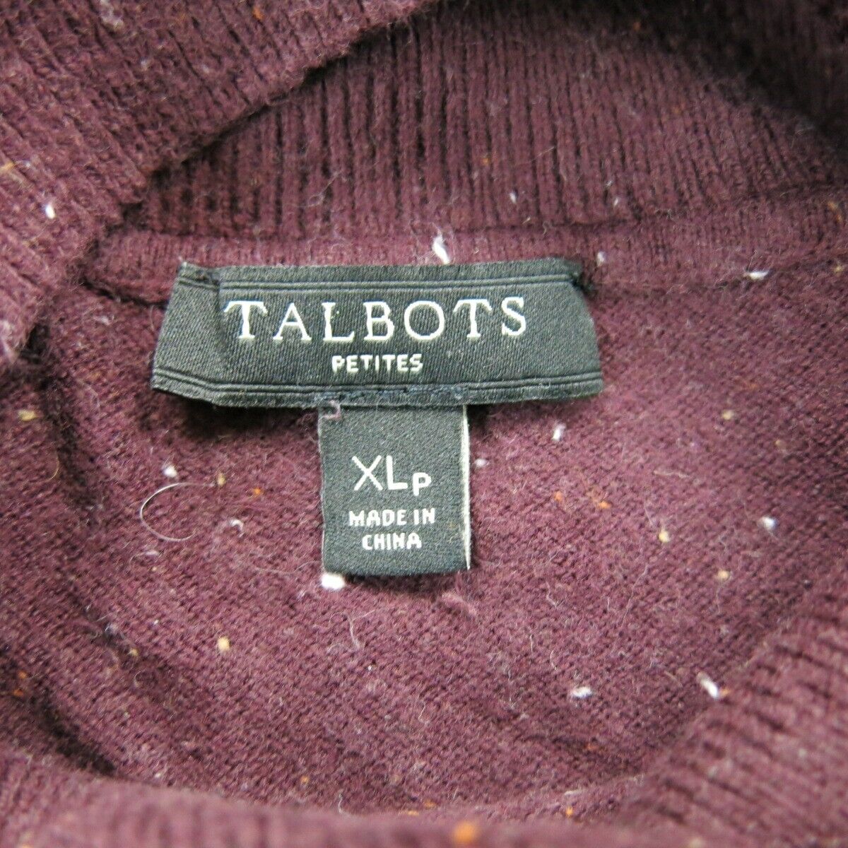 Talbots Women Pullover Knitted Sweater High Neck Long Sleeves Brown Size X Large