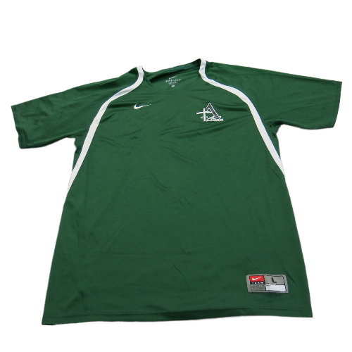 Nike Dri Fit Mens T Shirt Crew Neck Short Sleeve Logo Green Size Large