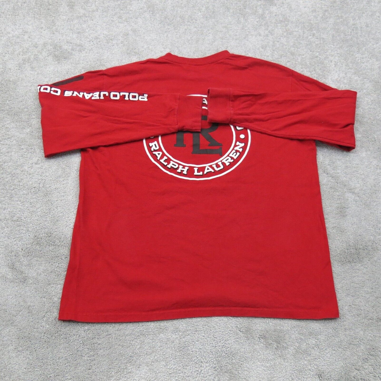 Ralph Lauren Mens Sweatshirt Crew Neck Long Sleeves 100% Cotton Red Size X Large