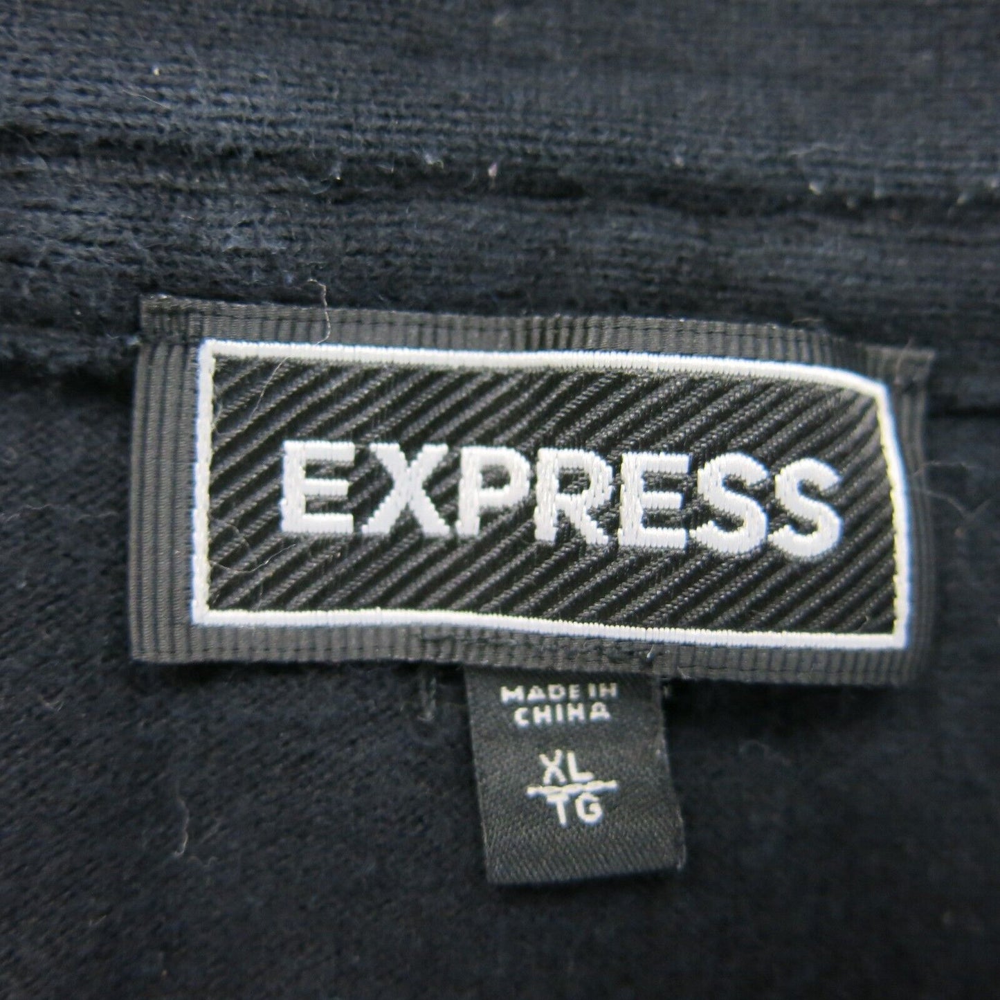 Express Womens Knitted Cardigan Sweater Long Sleeves Solid Black Size X Large