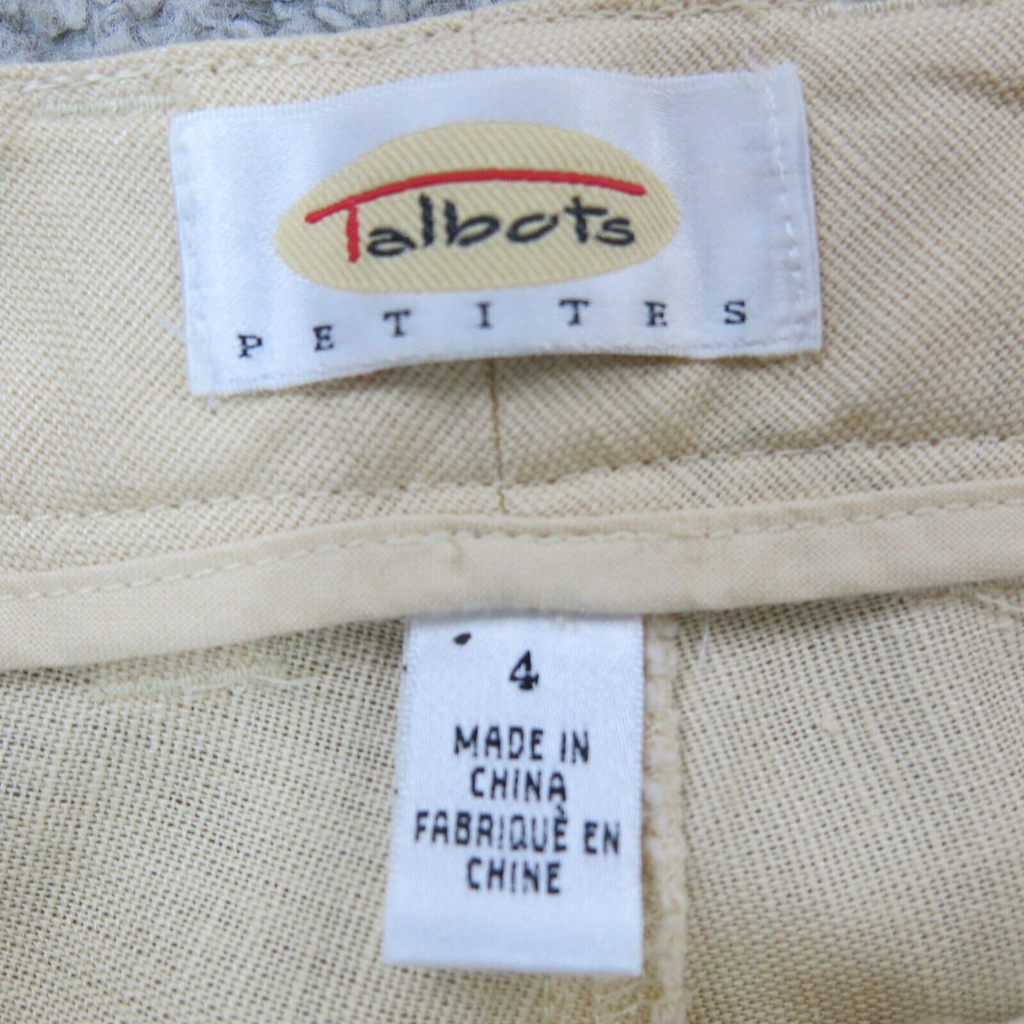 Talbots Womens Jeans Mid Rise Tapered Leg Stretch Flat Front Ivory Size 4
