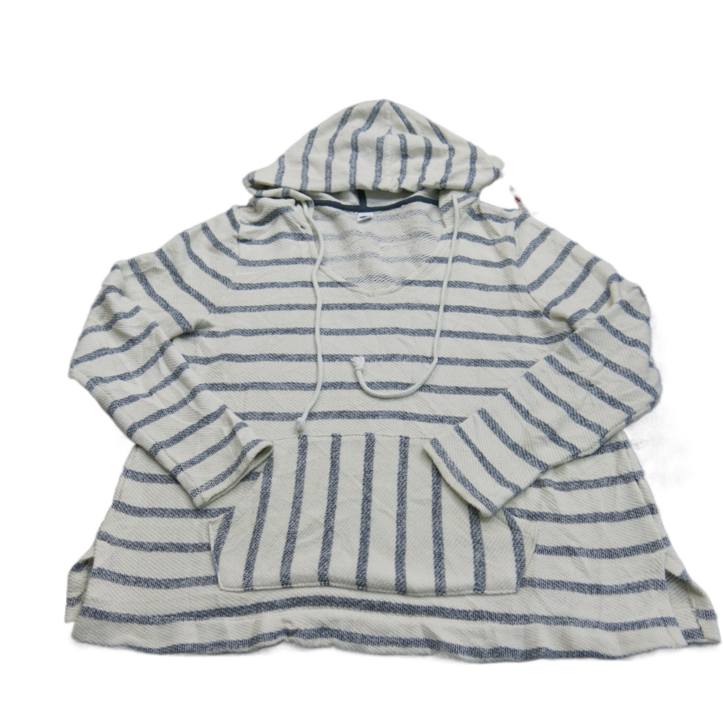 Old Navy Womens Hoodie Sweater Knitted Long Sleeve Pockets White Blue Size M