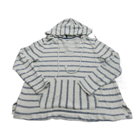 Old Navy Womens Hoodie Sweater Knitted Long Sleeve Pockets White Blue Size M