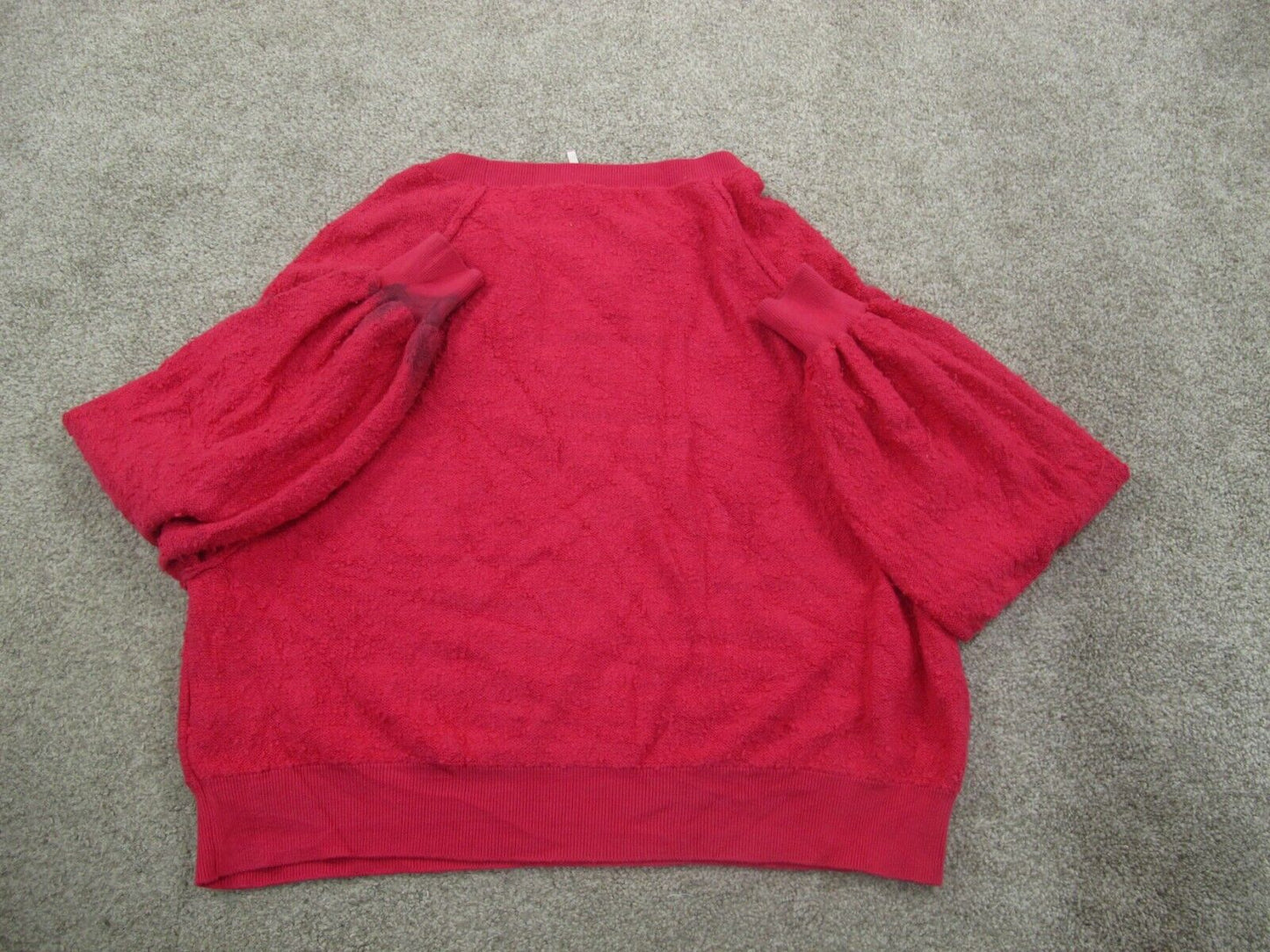 Free People Womens Pullover Knitted Sweater Long Sleeves Red Size Petite XS