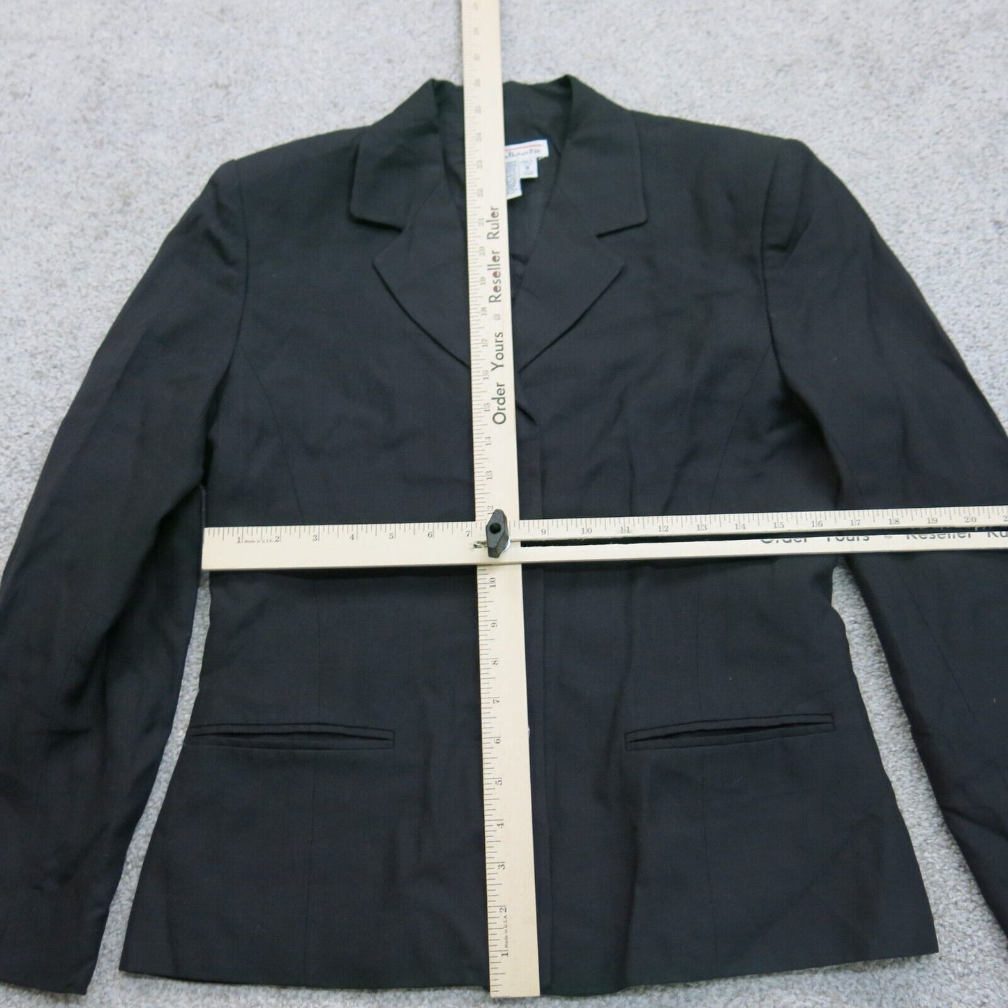 Talbots Womens Blazer Coat Sigle Breasted Long Sleeves Pockets Solid Black SZ 6