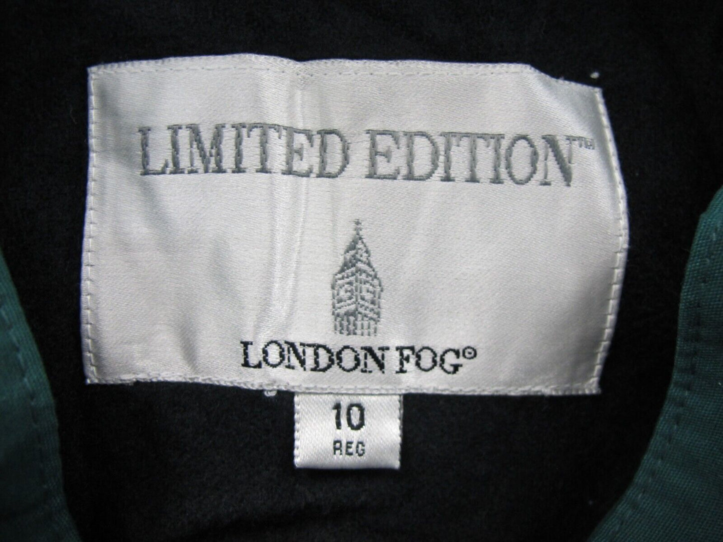 London Fog Mens Sherpa Coat Long Sleeves Pockets Solid Green Size 10 Reg
