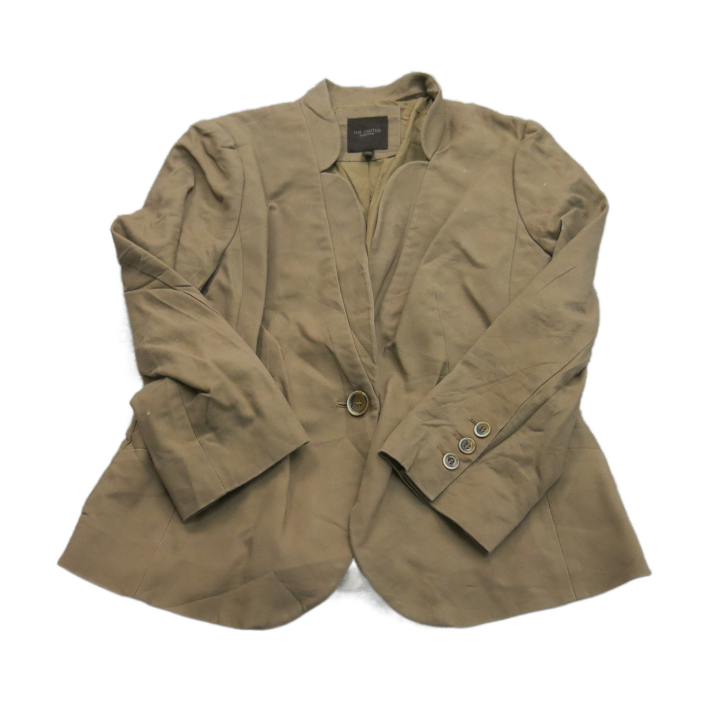 The Limited Collection Womens Blazer Coat Single Breasted Long Sleeve Khaki SZ M