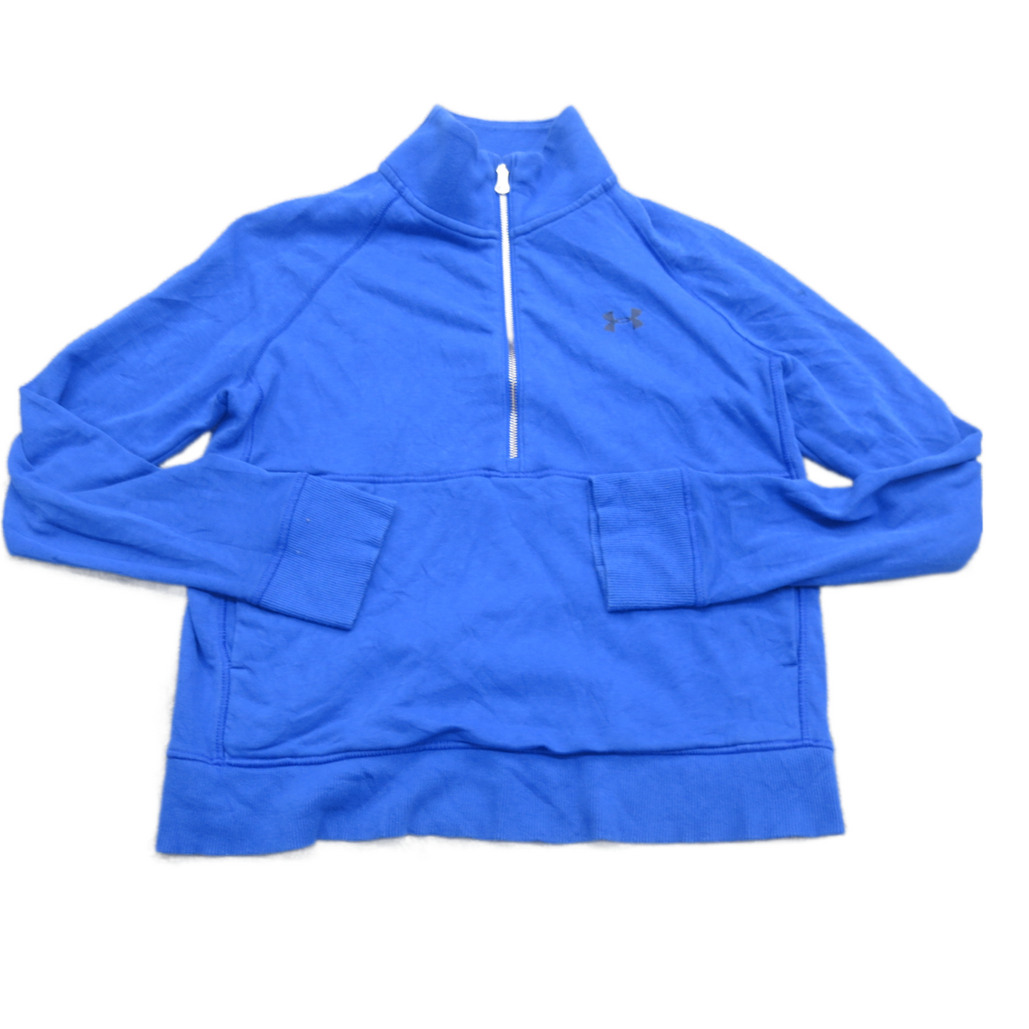 Under Armour Womens Sweater 1/4 Zip Knitted Loose Fit Long Sleeves Blue Size MD