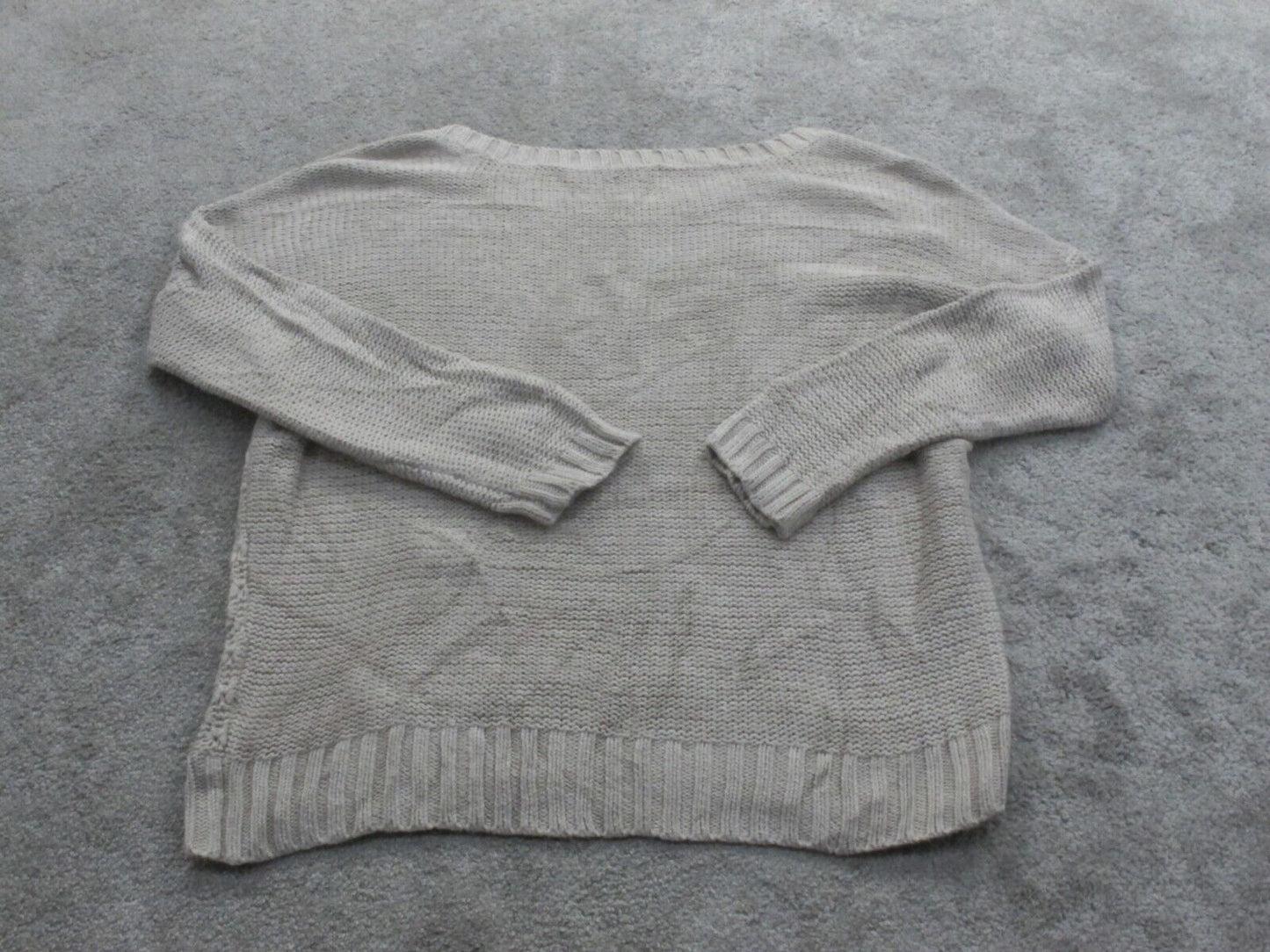 American Eagle Outfitter Womens Pullover Sweater Knitted Long Sleeves Beige SZ M