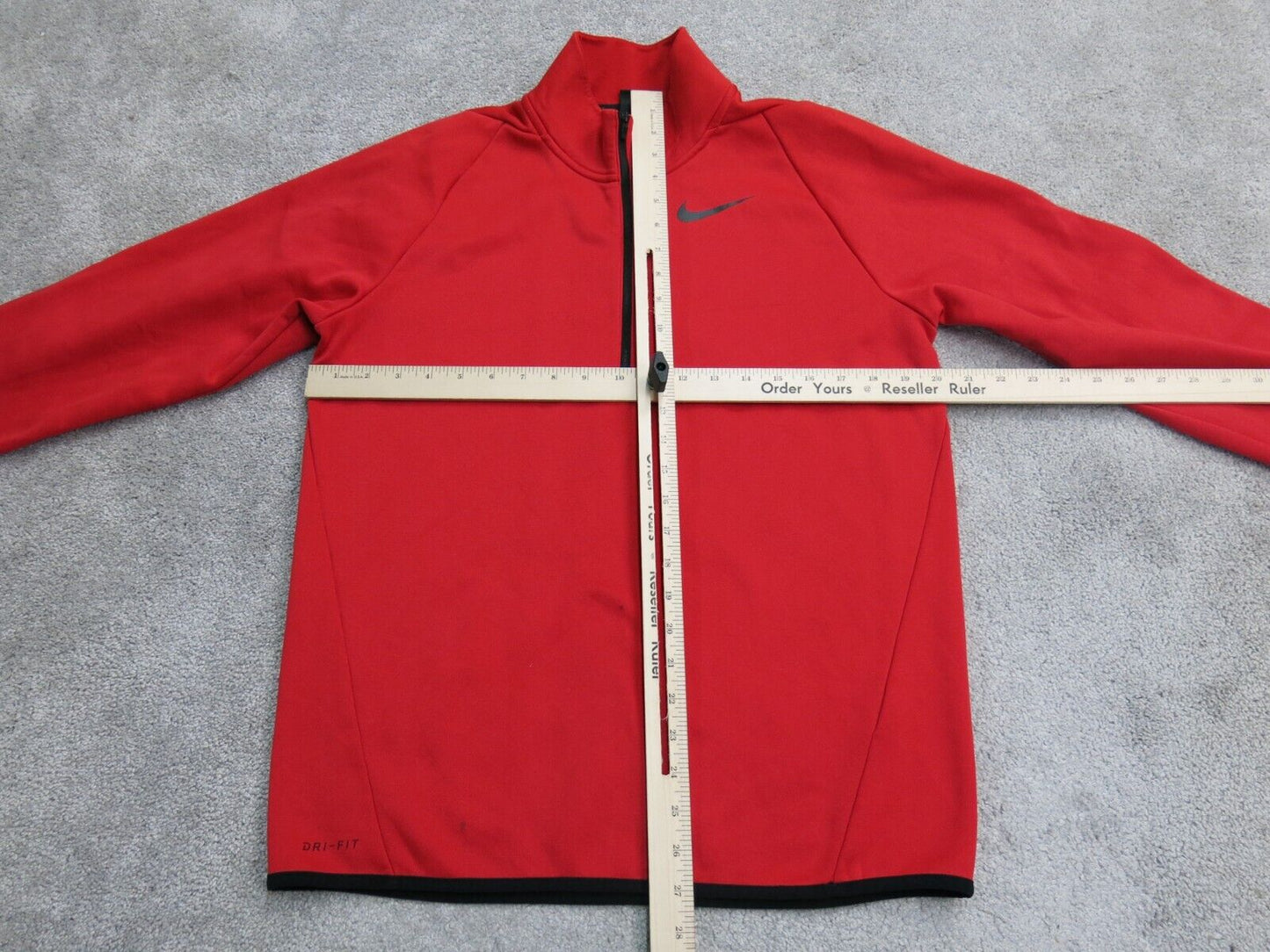 Nike Dri Fit Mens Sweatshirt 1/4 Pullover  Long Sleeve Mock Neck Red Size Small