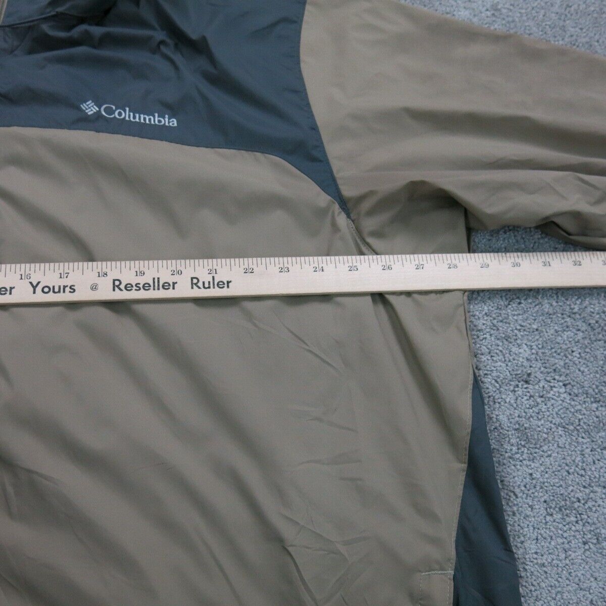Columbia Mens Windbreaker Coat Jacket Full Zip Up Mock Neck Clay Beige Size XXL