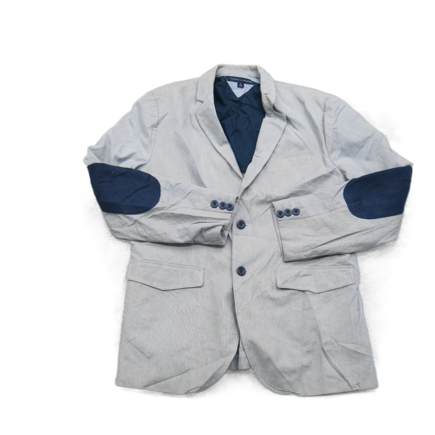 Tommy Hilfiger Mens Blazer Coat Single Breasted Long Sleeves White Blue Size M40