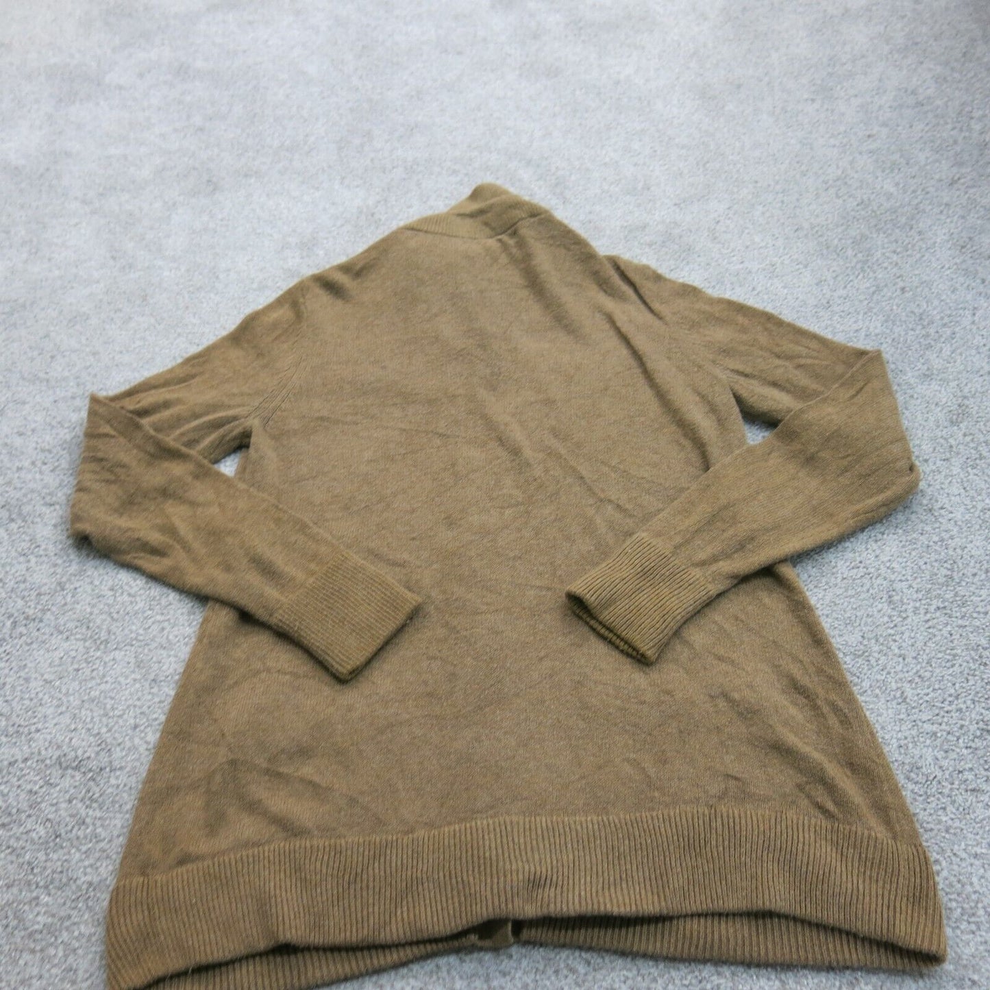 Banana Republic Womens Cardigan Sweater Mock Neck Pockets Long Sleeves Brown M