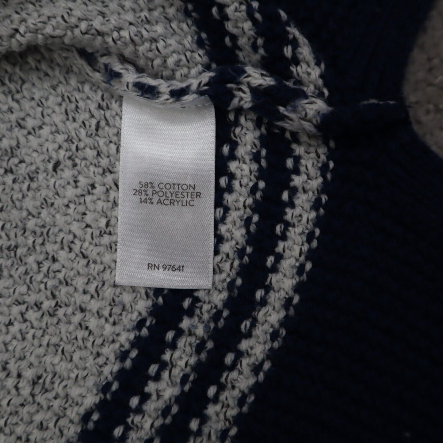 J. Jill Mens Pullover Knitted Sweater Long Sleeves High Neck Gray Blue Size XS