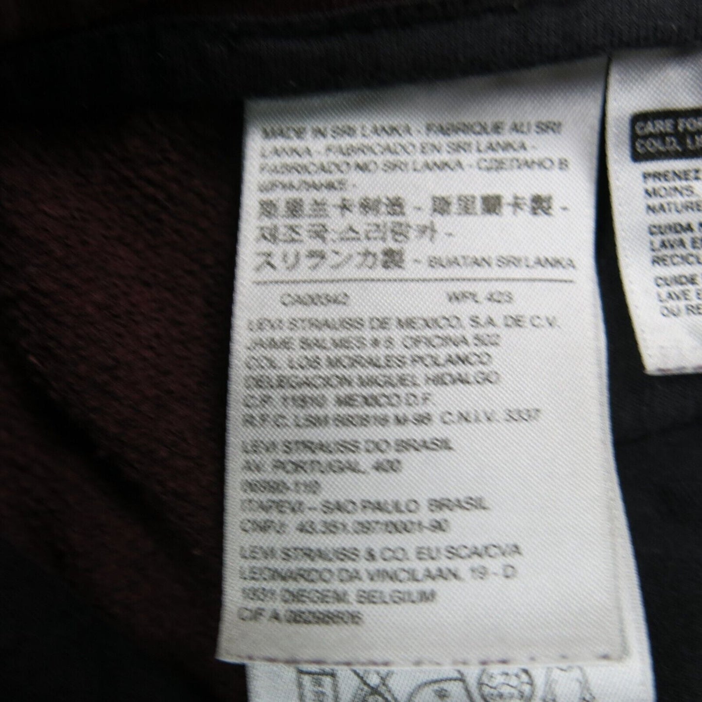Levis Mens Pant Jogger Drawstring Waist Mid Rise Pockets Maroon Size Medium