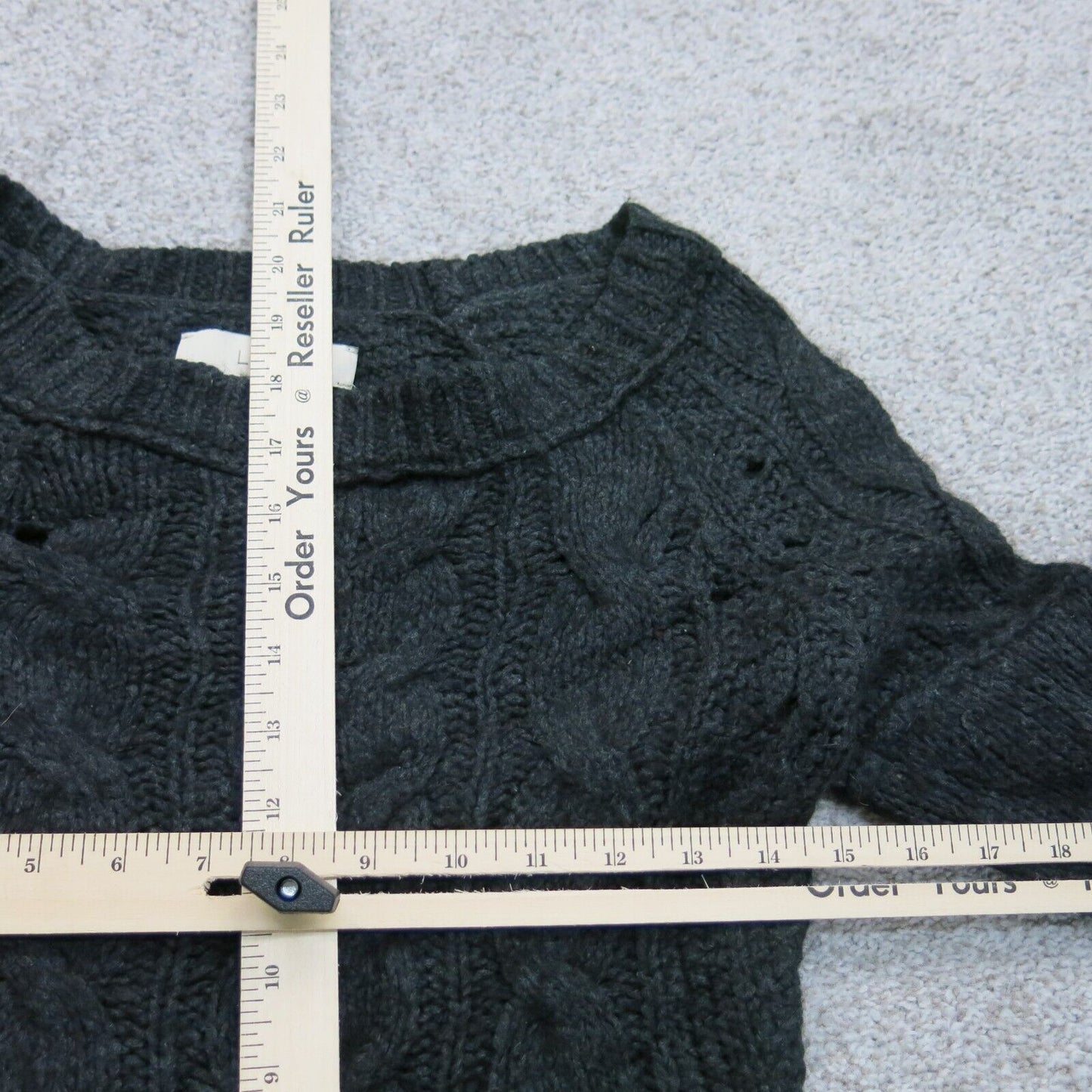 Ann Taylor Loft Womens Sweater Knitted Long Sleeve Round Neck Black Size XS