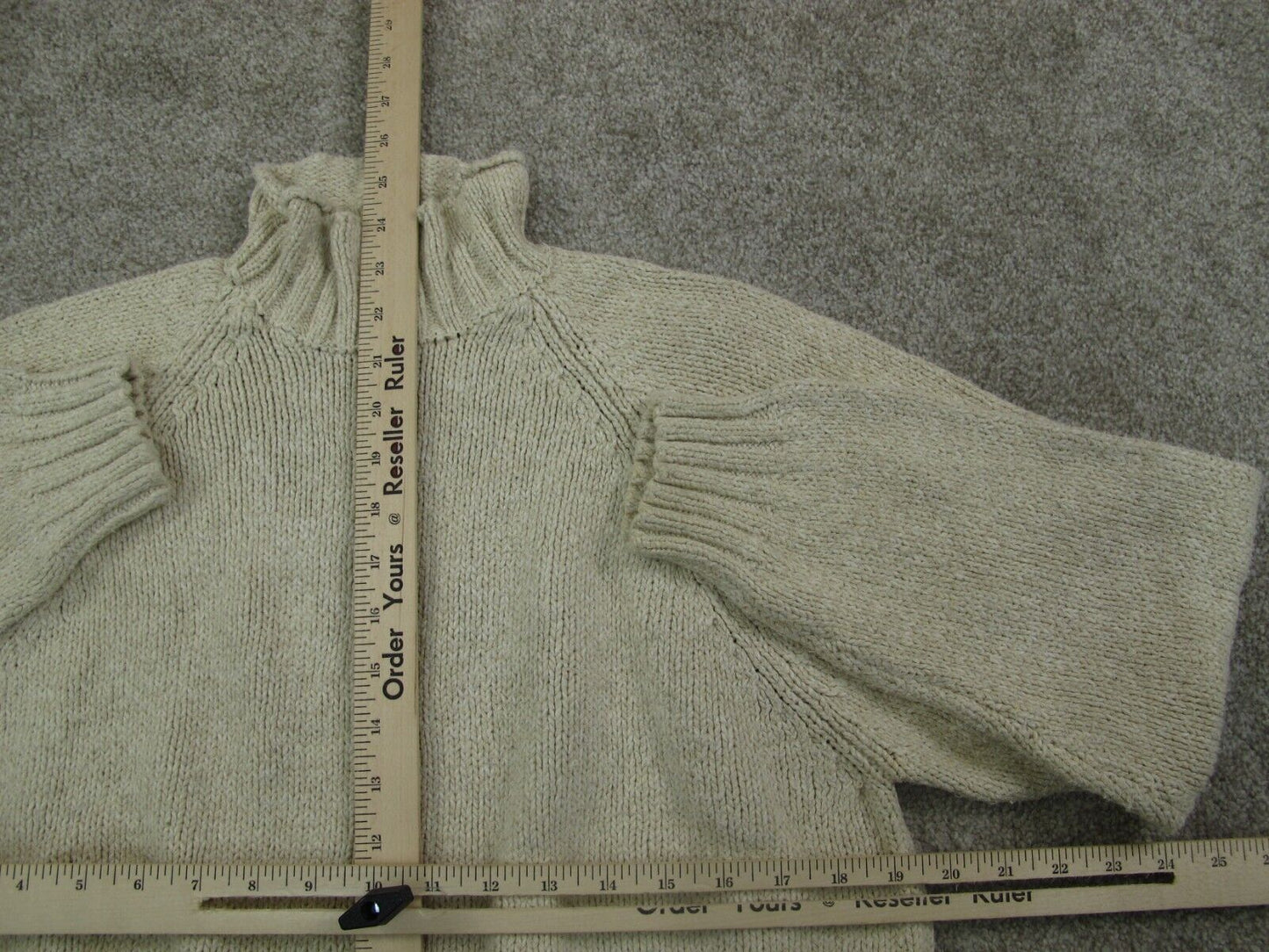 Armani Exchange Women Sweater Pullover High Neck Long Sleeves Ivory Size X Small