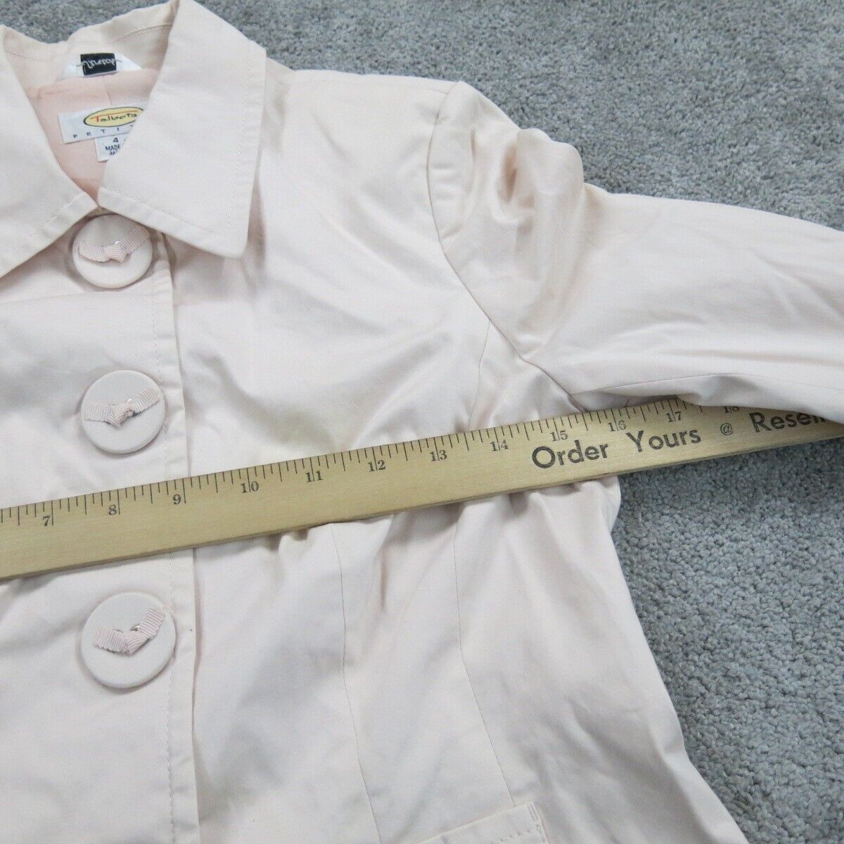 Talbots Womens Blazer Coat Single Breasted Button Front Light Pink Size 4P