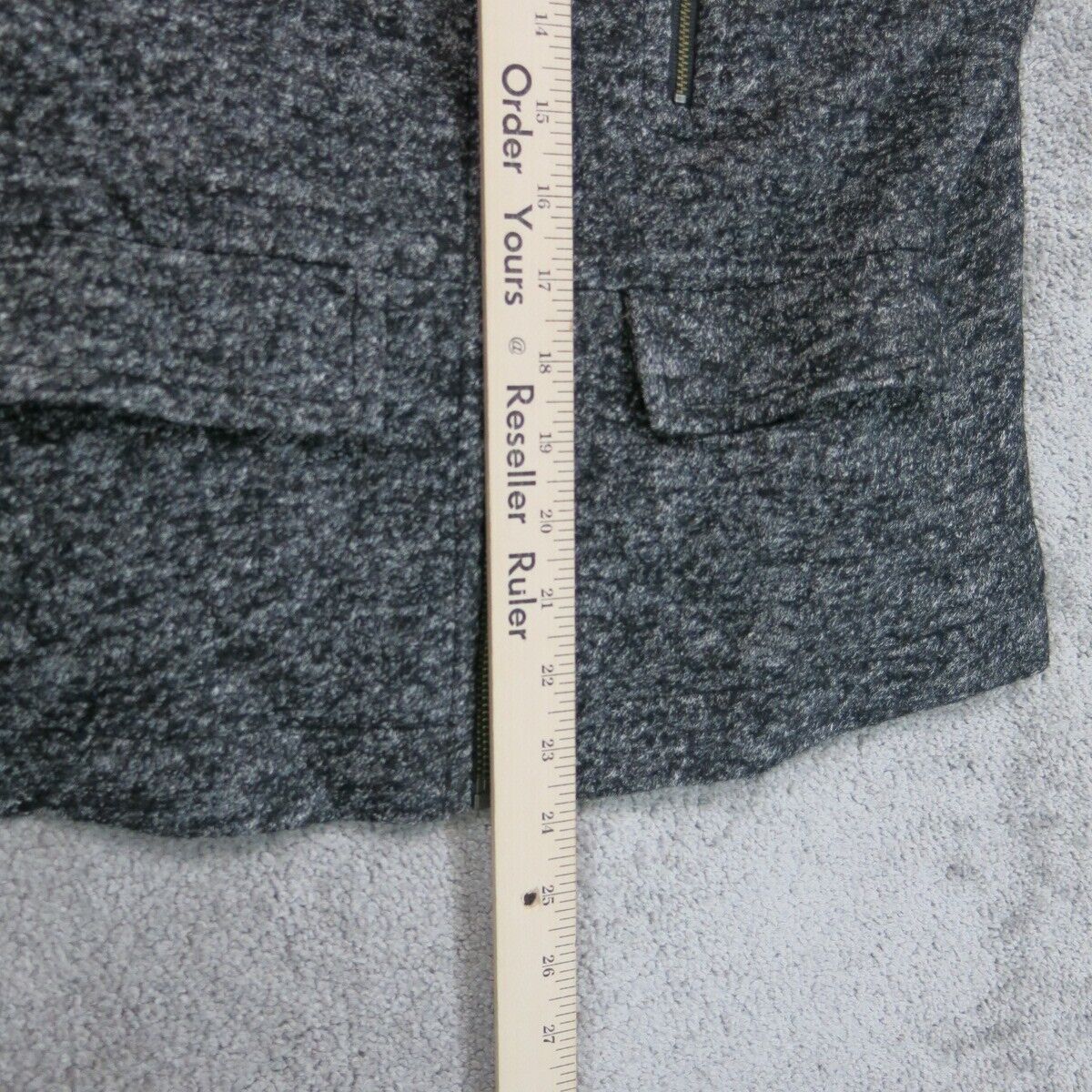 ANN Taylor Loft Women Coat Jacket Full Zip Long Sleeves Pockets Heather Black S
