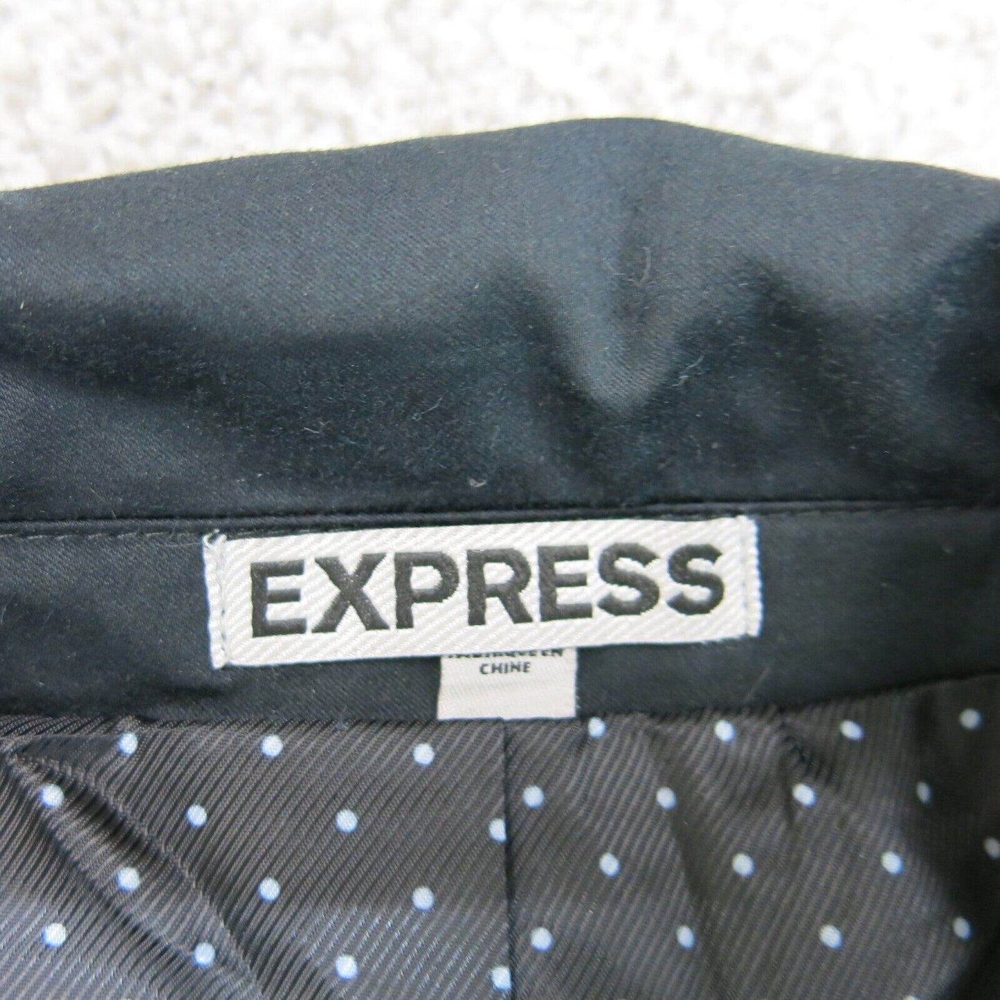 Express Mens Blazer Coat Fitted Single Breasted Long Sleeves Black Size 44R