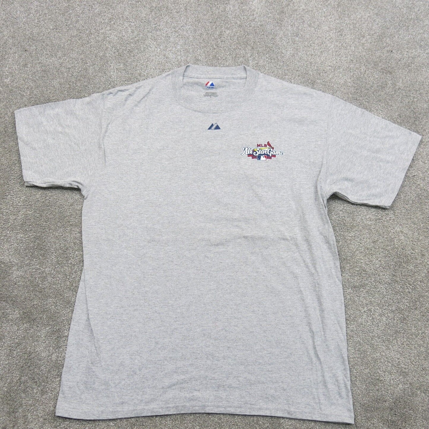 Majestic Tee Mens Heather Gray Large All Star Game Short Sleeve Crew Neck Cotton