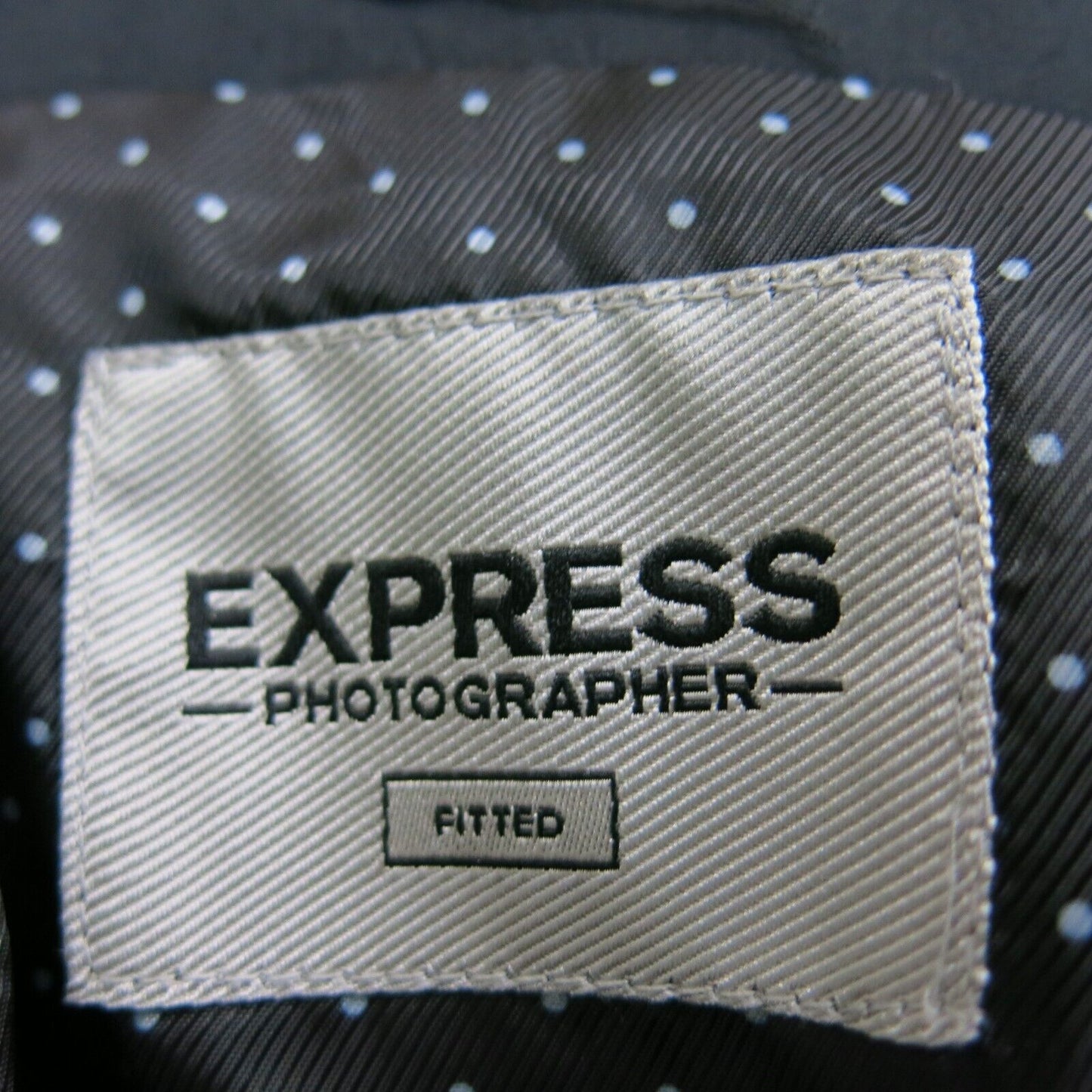 Express Mens Blazer Coat Fitted Single Breasted Long Sleeves Black Size 44R