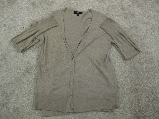 Mossimo Womens Cardigan Sweater Knitted Front Button Long Sleeve Gray Size Large