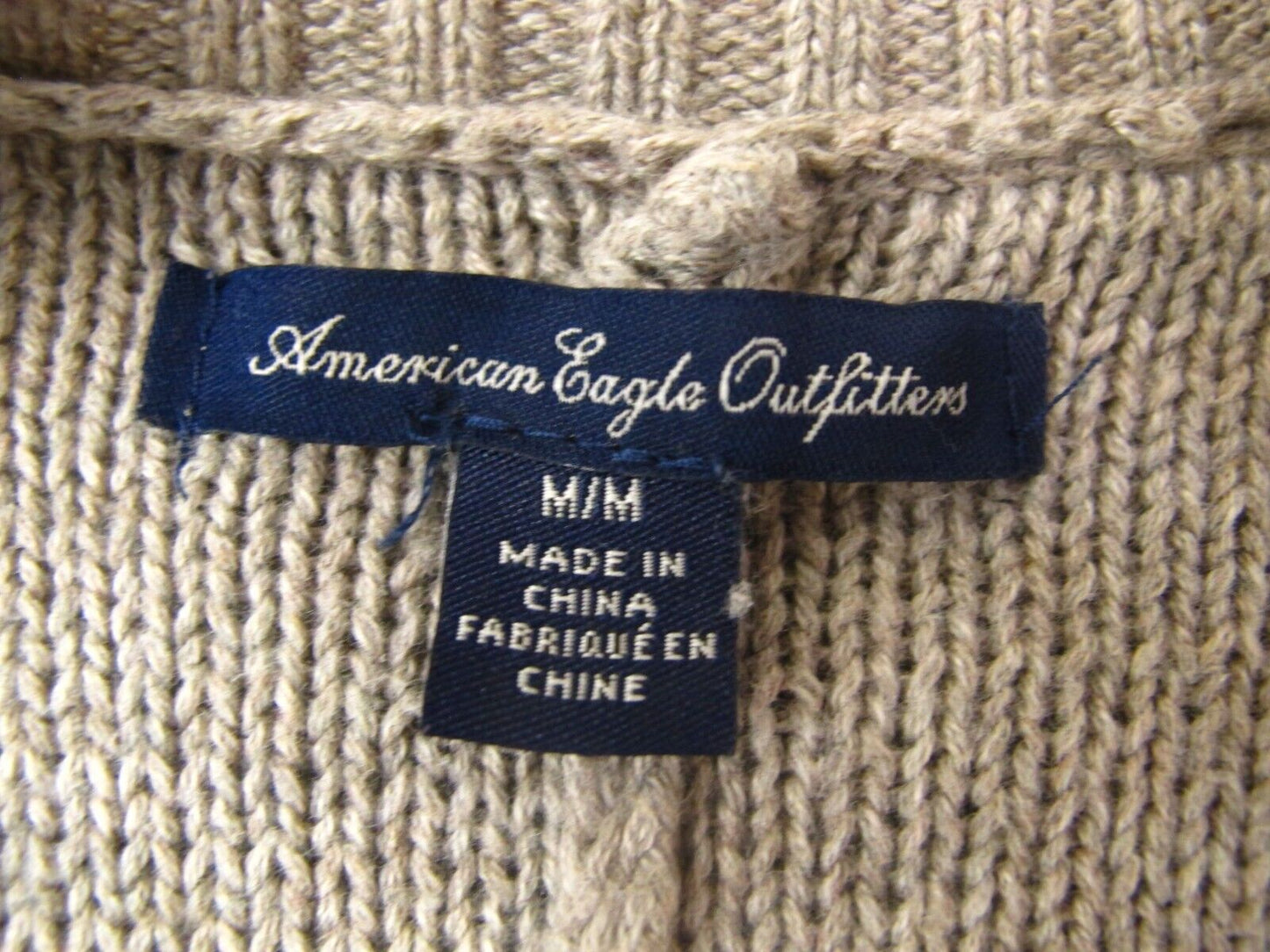 American Eagle Women Cardigan Sweater Knitted Long Sleeve Gray Size Medium