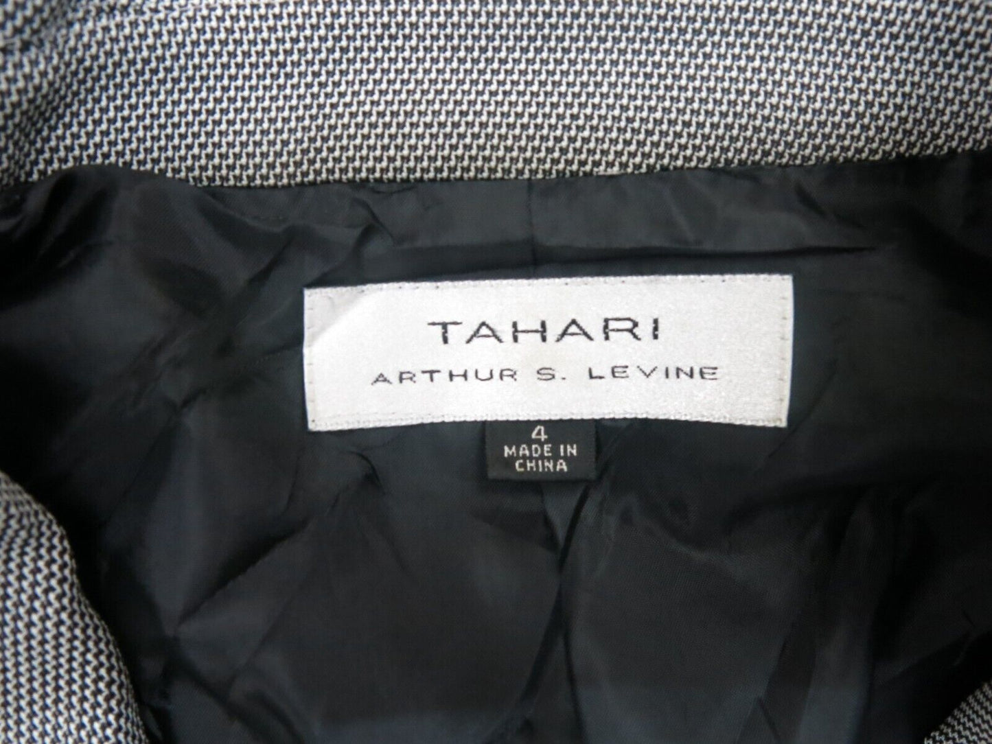 Tahari Womens Blazer Coat Long Sleeves 1 Button Solid Gray Size 4
