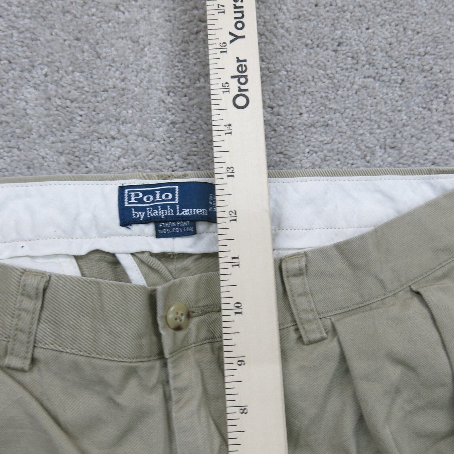 Polo Ralph Lauren Men Pant Dress Ethan Mid Rise Straight Leg  Beige Size W32XL30
