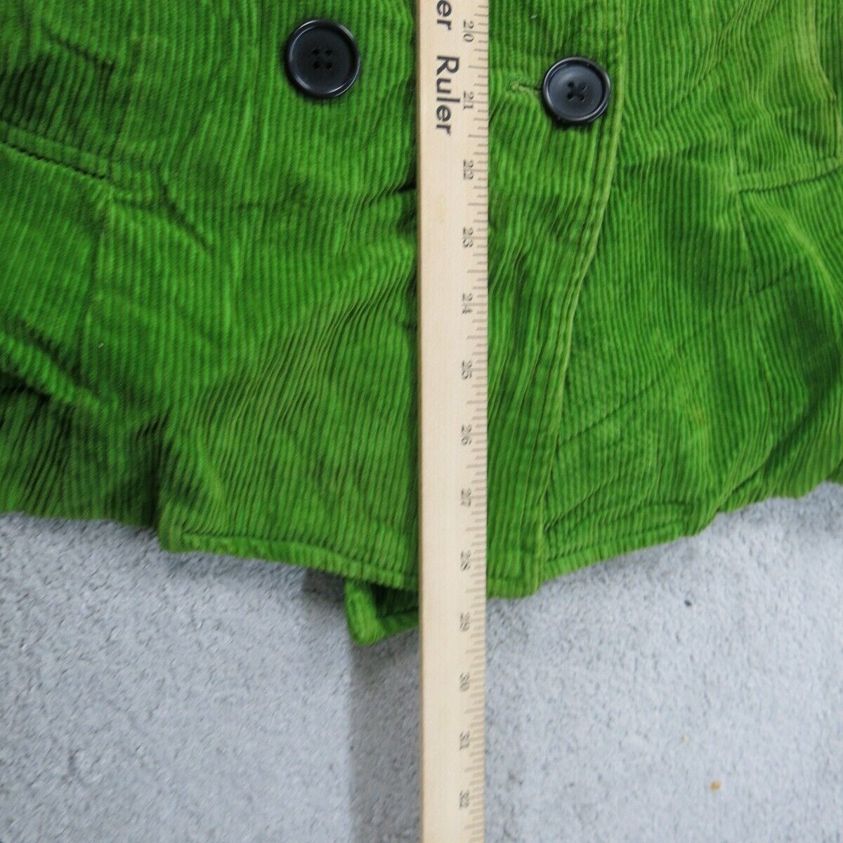 Mossimo Women Pea Coat Double Breasted 3/4 Sleeves 100% Cotton Green Size Large