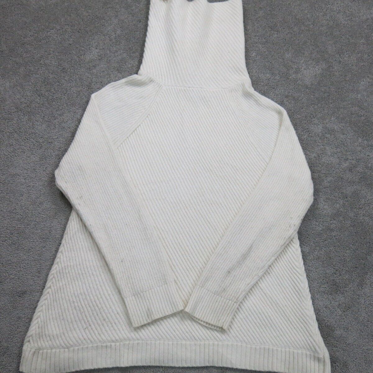 Talbots Womens Pullover Sweater Knitted Turtleneck Long Sleeves White SZ X Large