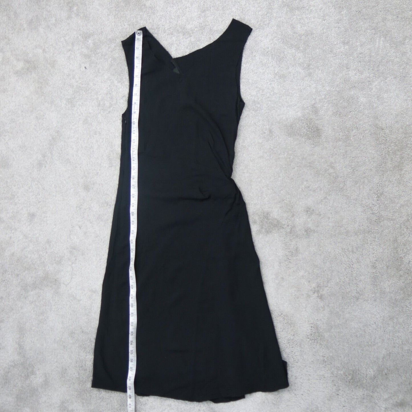 Vera Wang Womens A Line Midi Dress Sleeveless V Neck Front Knot Black Size 2