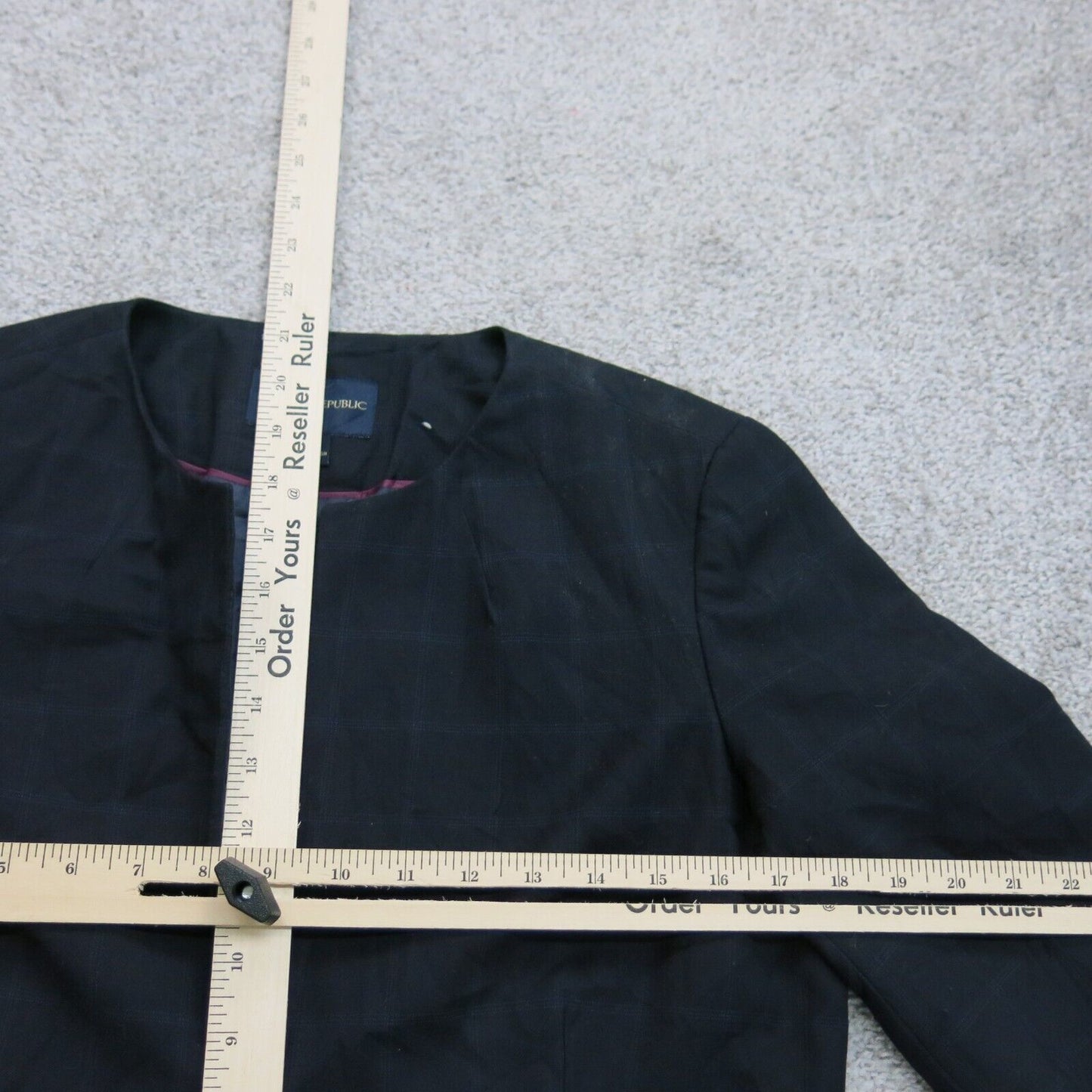 Banana Republic Womens Blazer Coat Open Front Long Sleeves Black Size 6