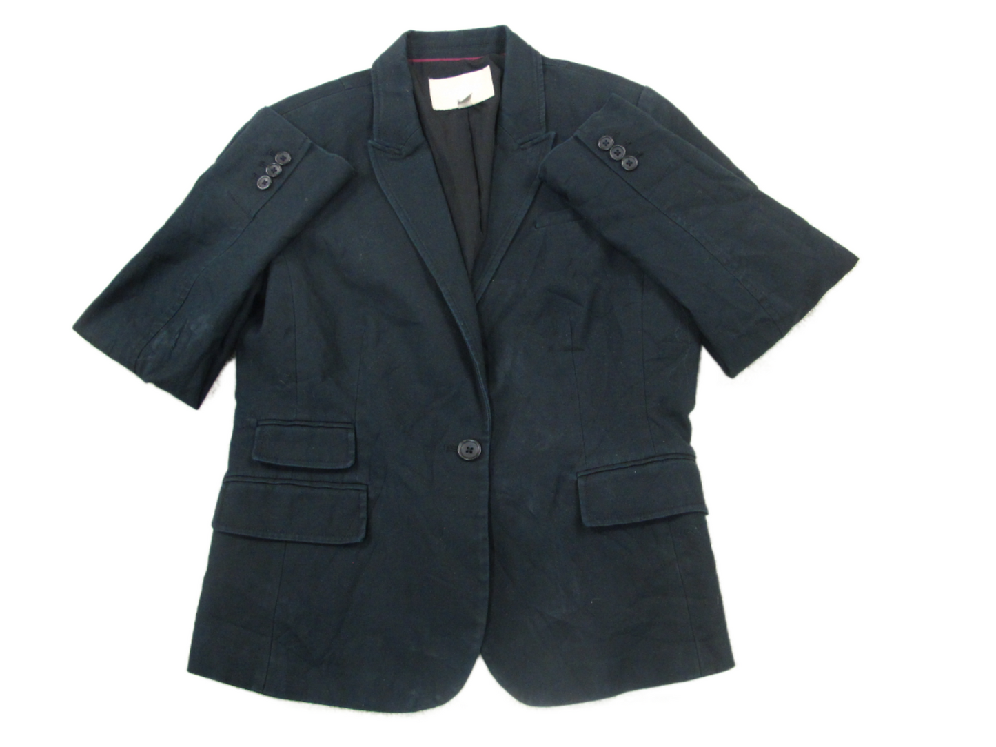 Banana Republic Womens Blazer Coat Single Breasted Pockets Black Size 12