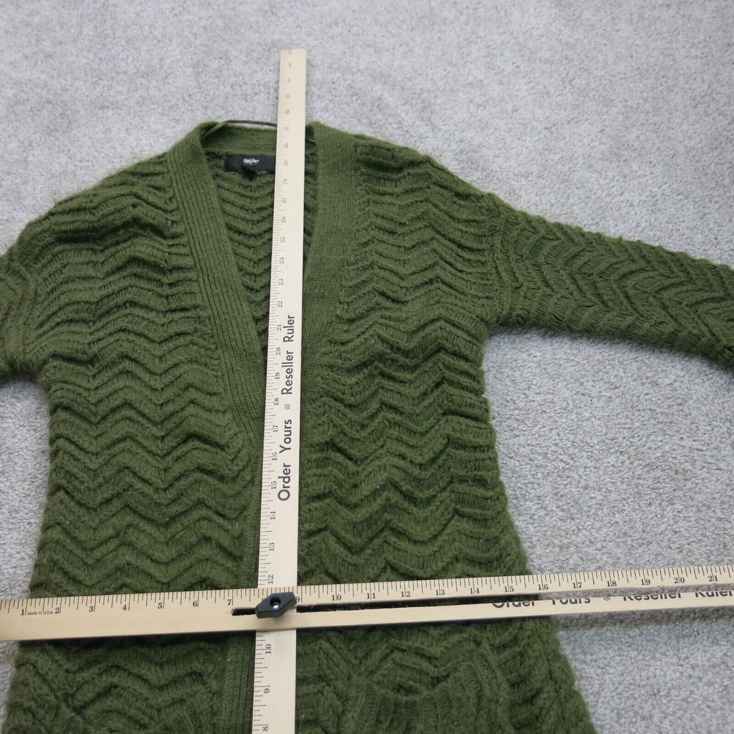 Mossimo Womens Cardigan Jacket Sweater Shawl Neck Knitted Long Sleeve Green S