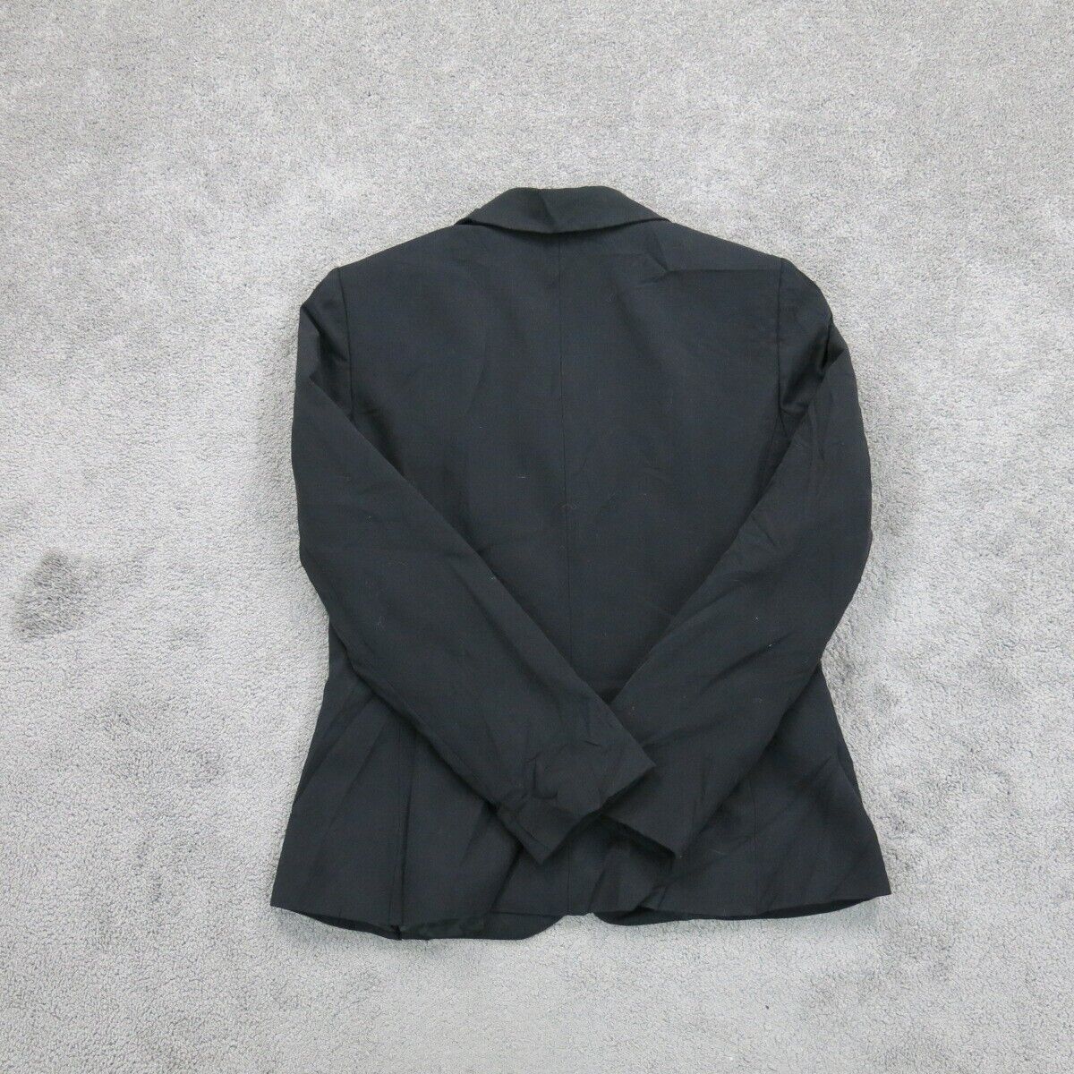Tahari Womens Blazer Coat Jacket Single Breasted Long Sleeves Black Size 10